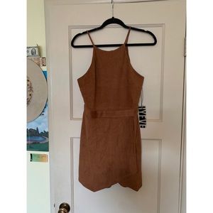 Brown suede romper